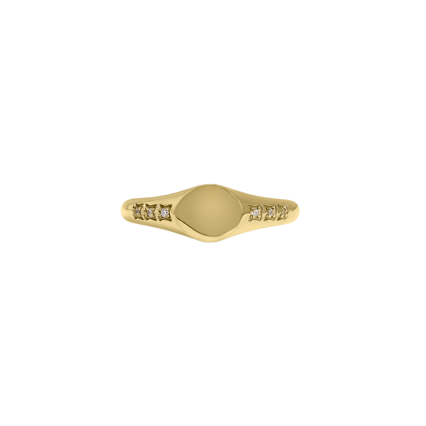 Diamond Round Signet Ring