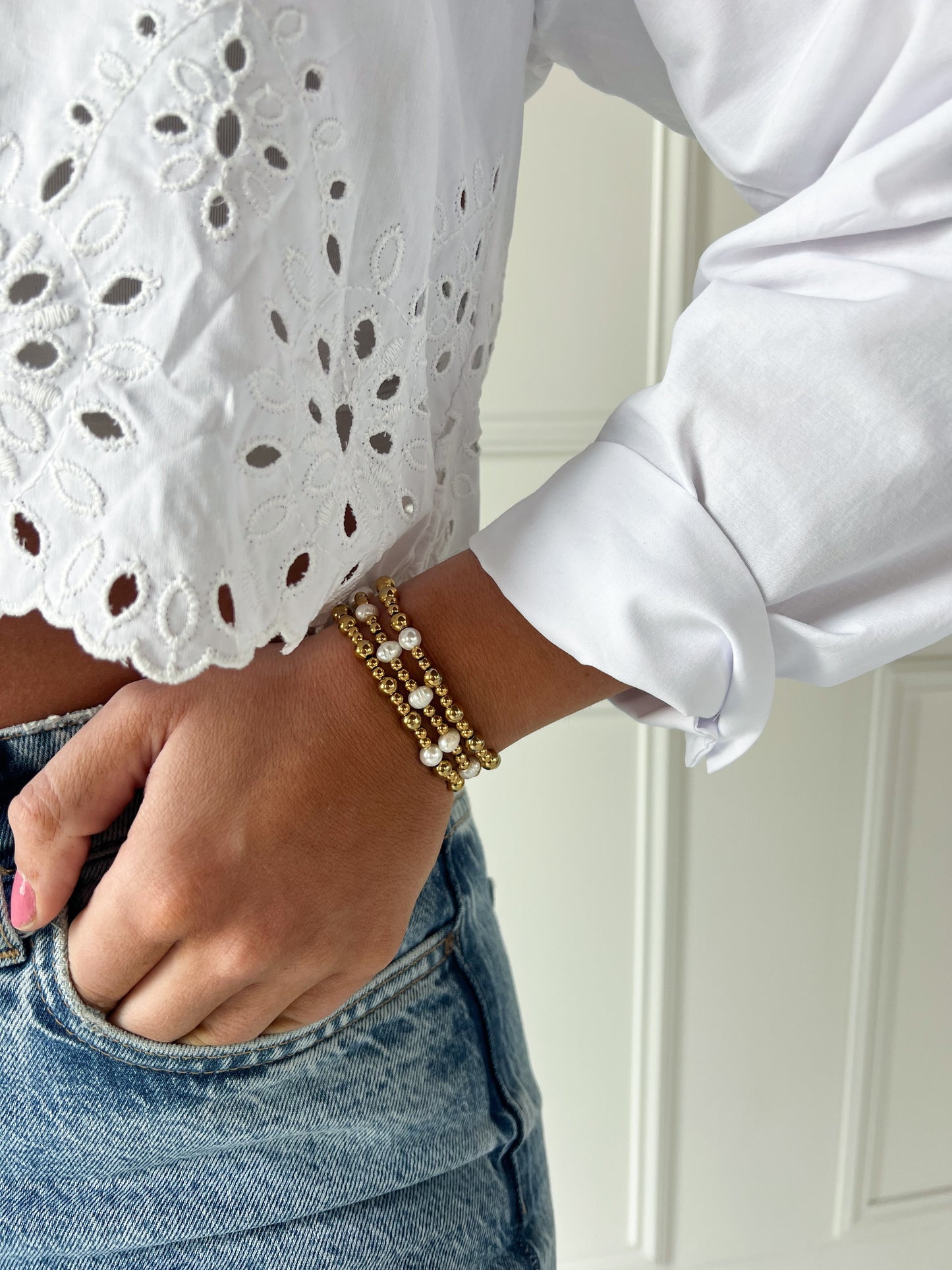 White Pearl Bracelet
