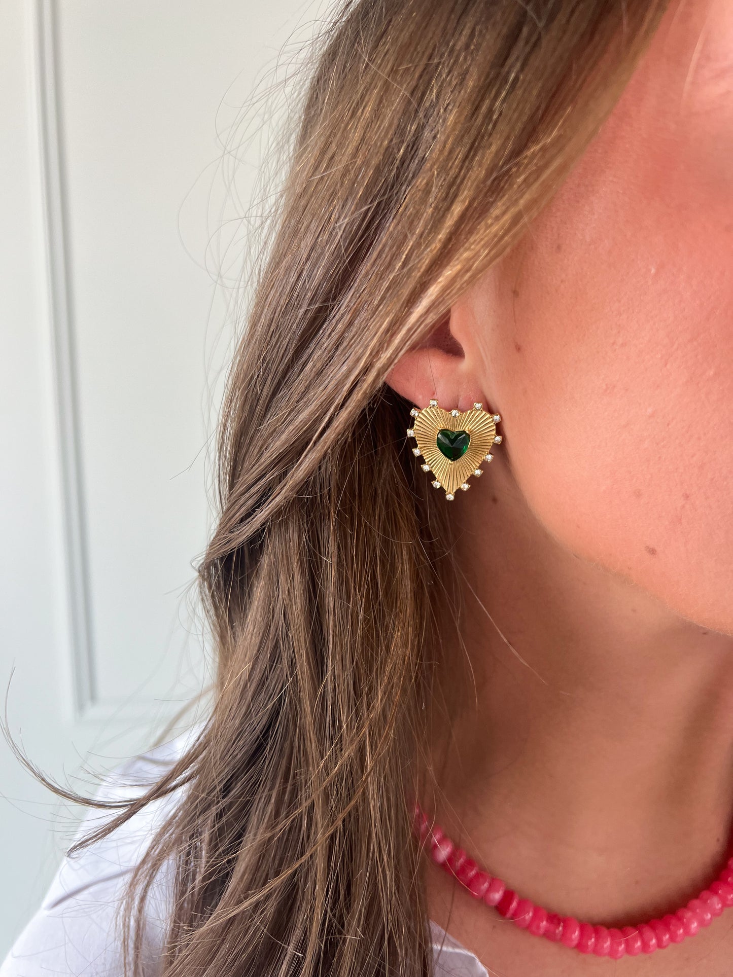 Green Heart Studs