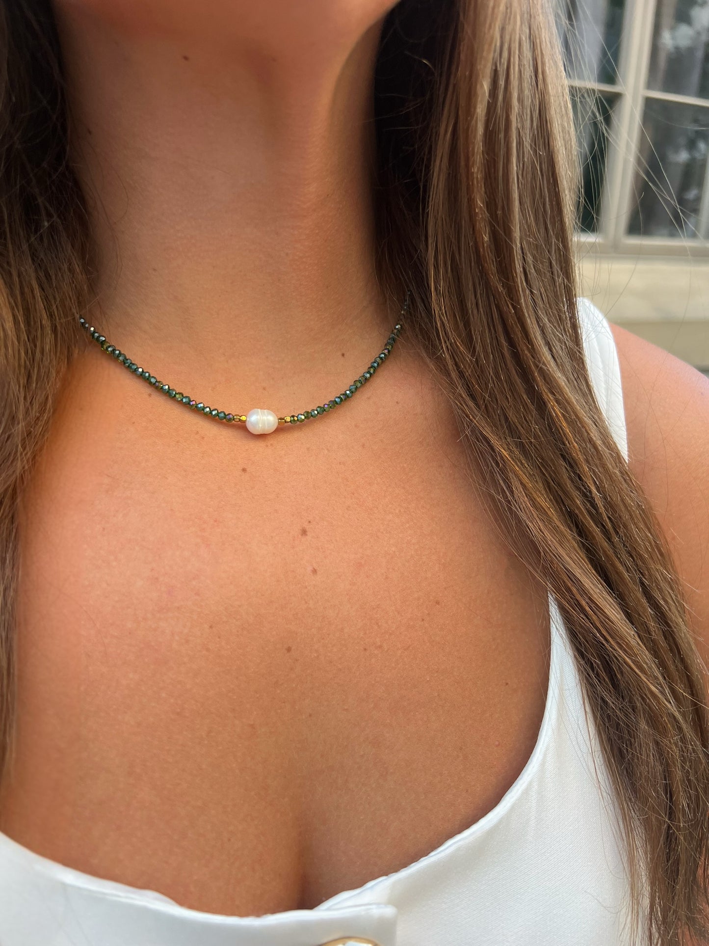 Colored Pearl Choker