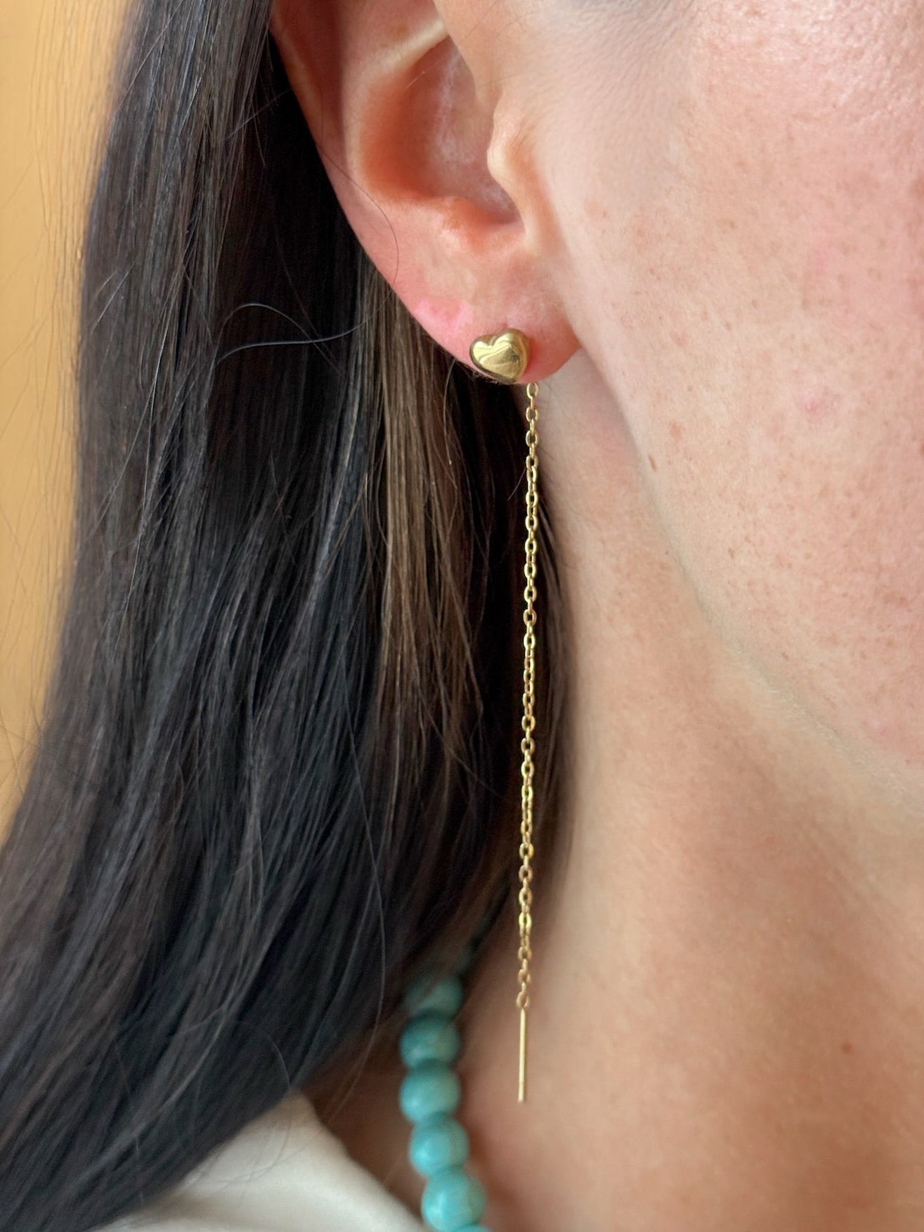 Heart Thread Earrings