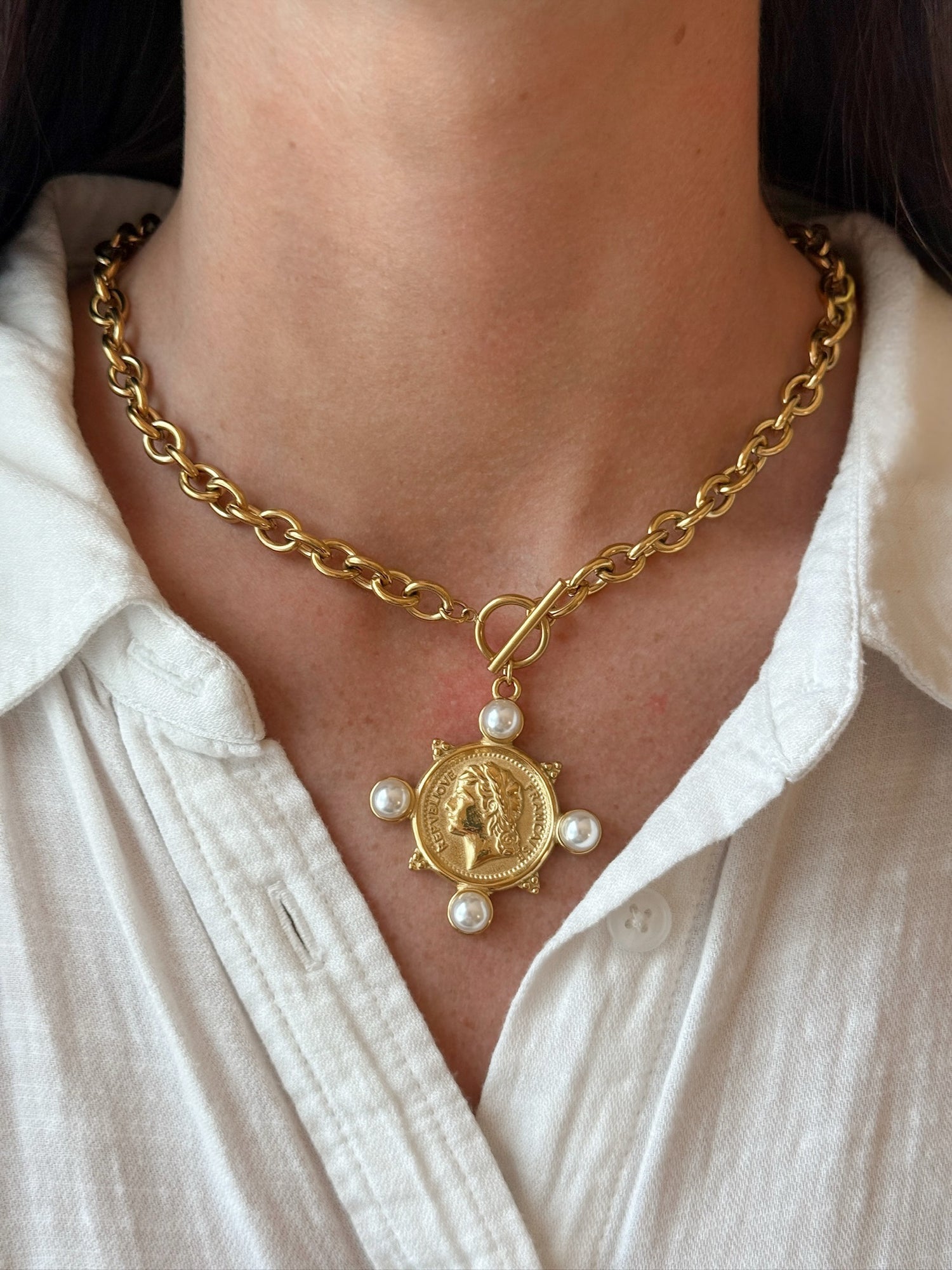 Pearl Coin Necklace
