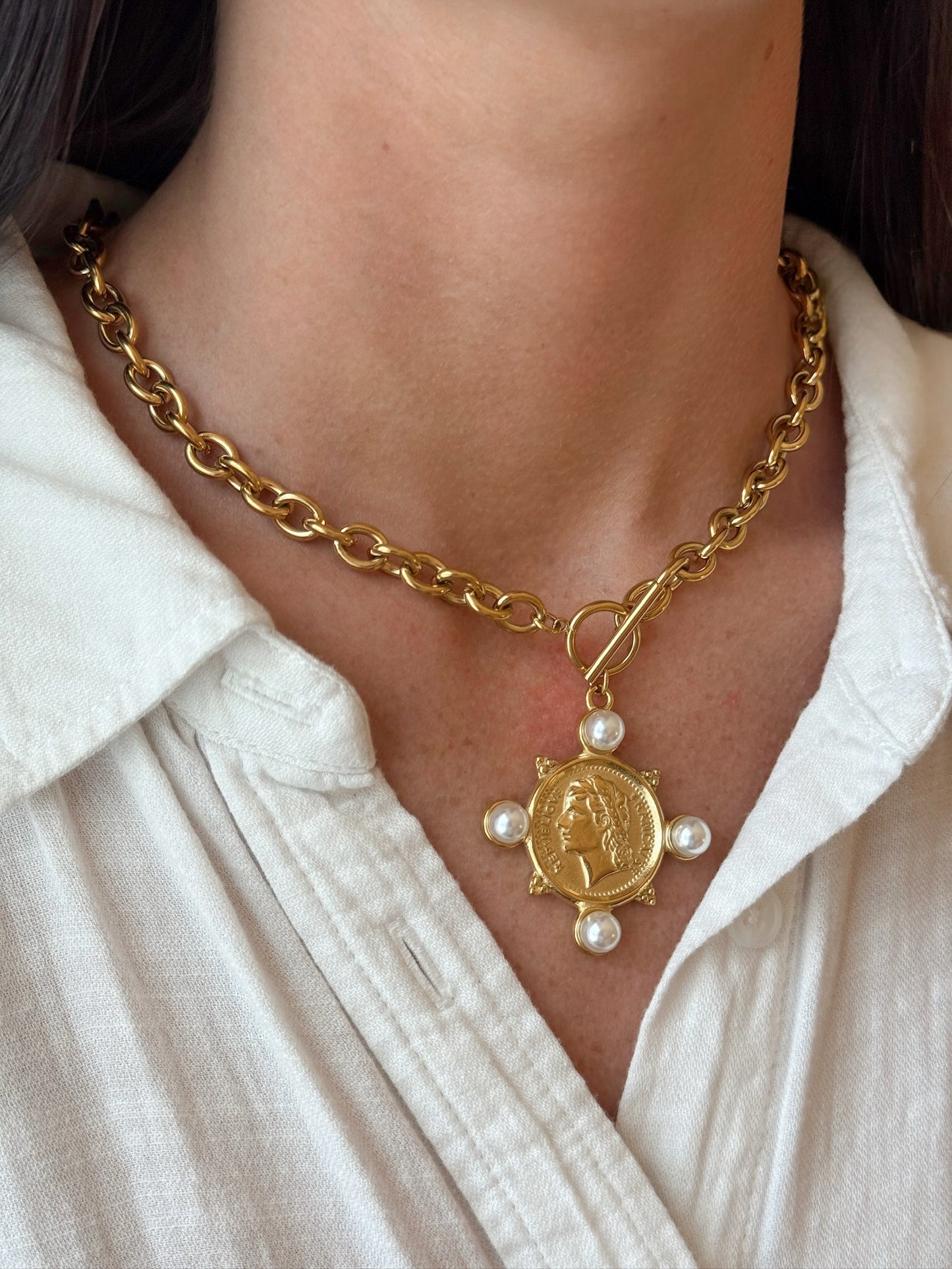 Pearl Coin Necklace