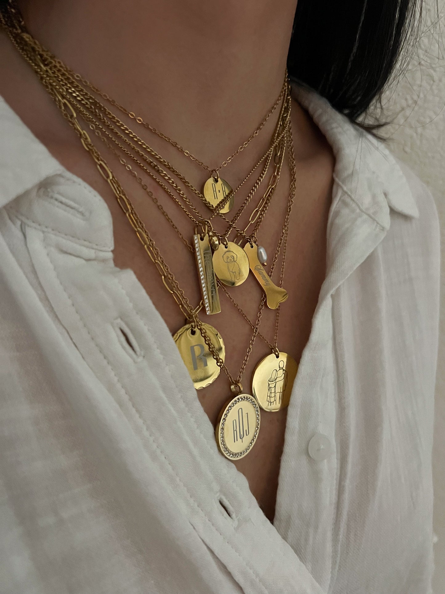 Engraving Chain Necklace