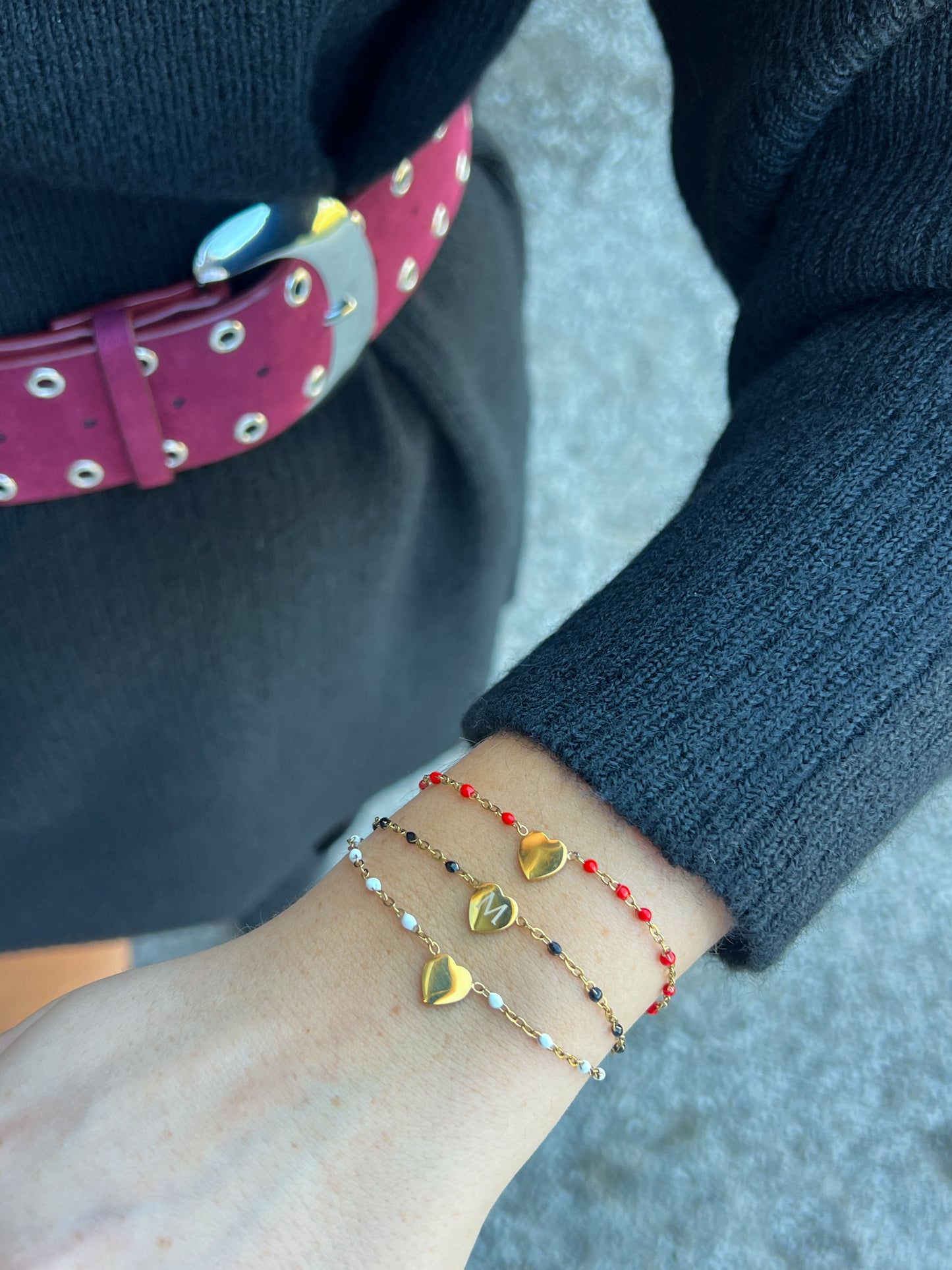 Colored Heart Blank Bracelet