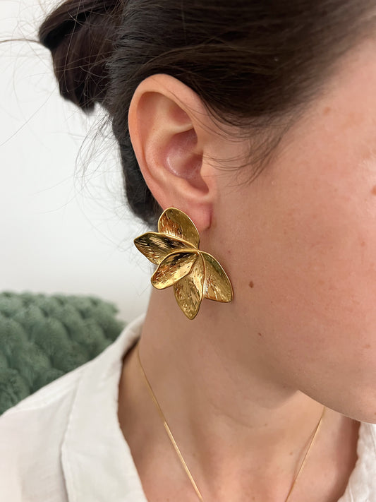 Gold Flower Earrings