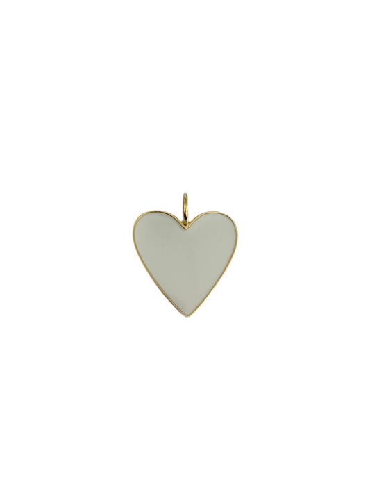 White Heart Charm