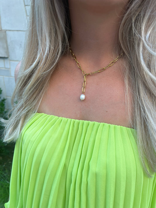 Lariat Pearl Necklace