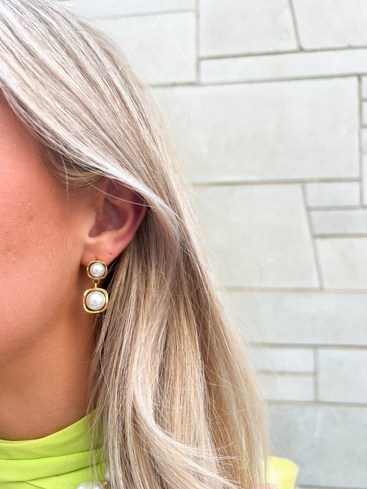 Double Pearl Earrings