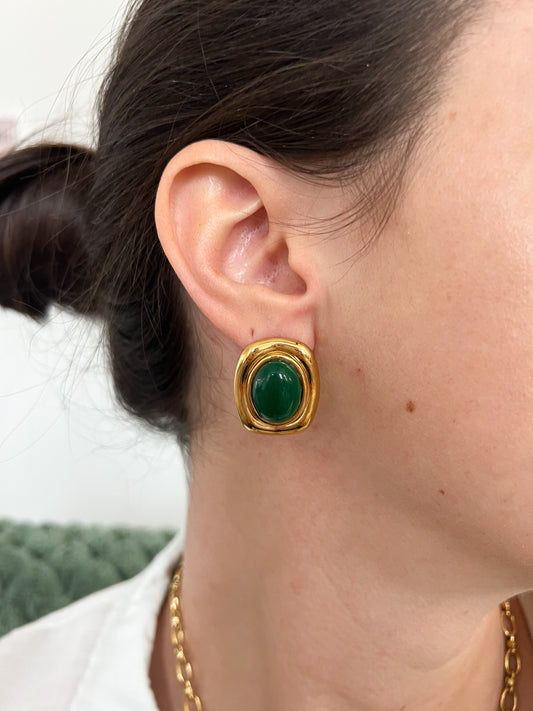 Retro Green Earrings