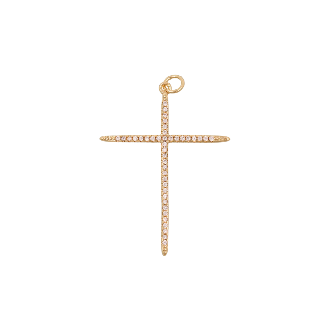 Thin Diamond Cross Charm