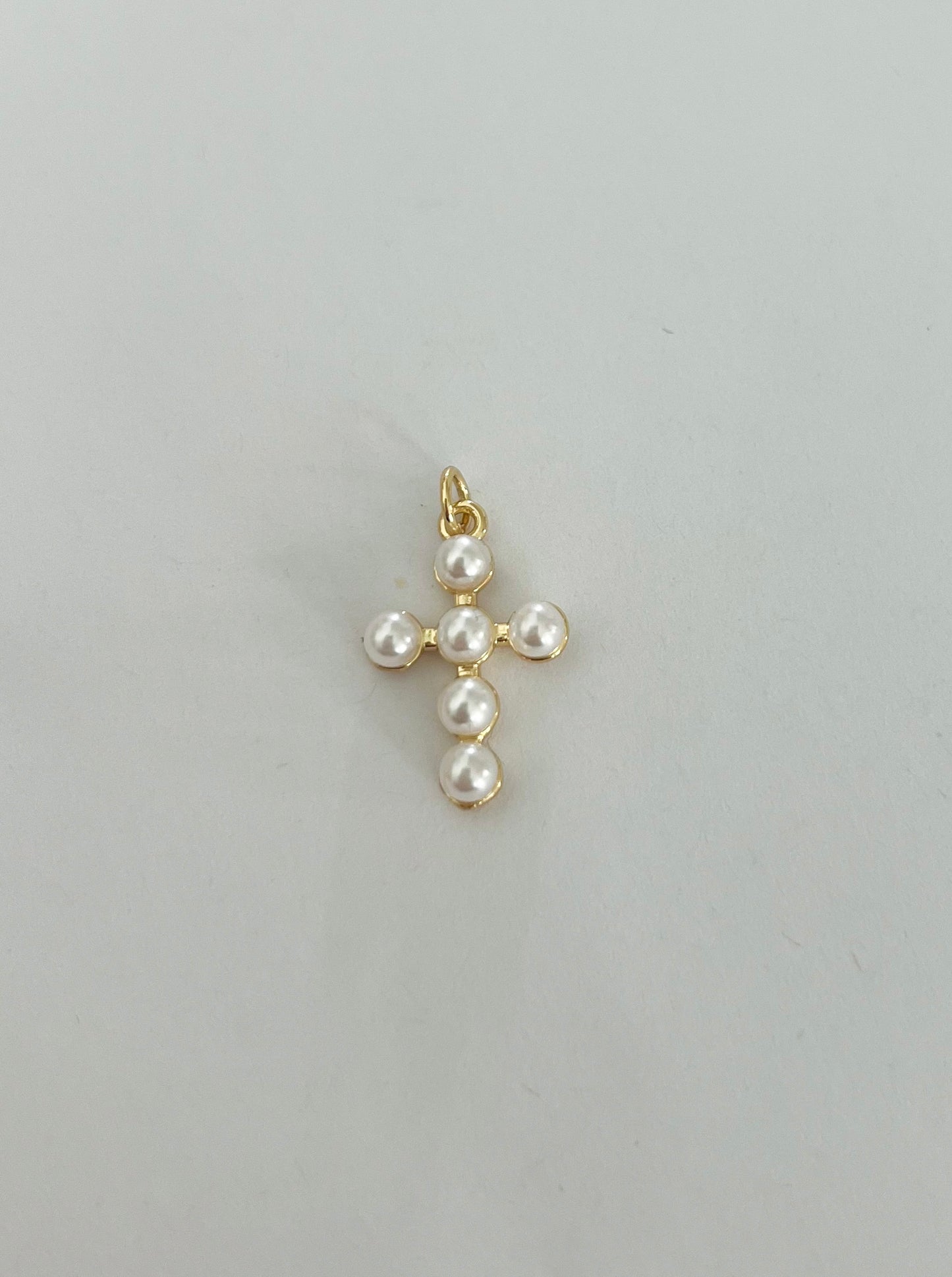 Pearl Cross Charm