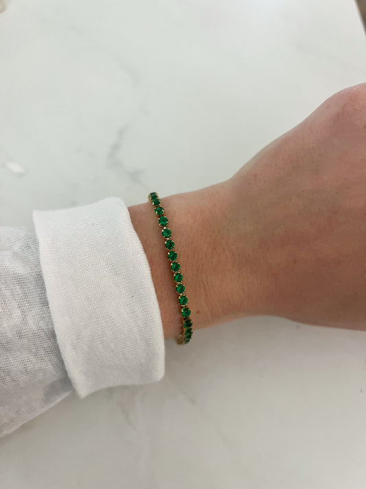 Green Tennis Bracelet