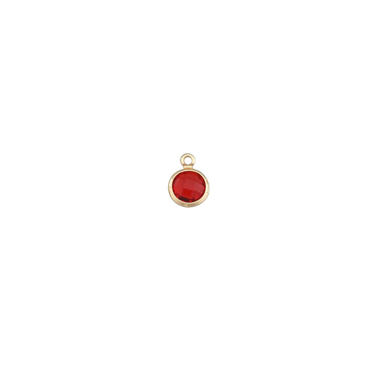 Round Birthstone Charm