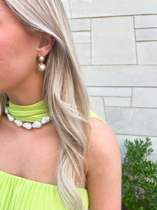 Double Pearl Earrings
