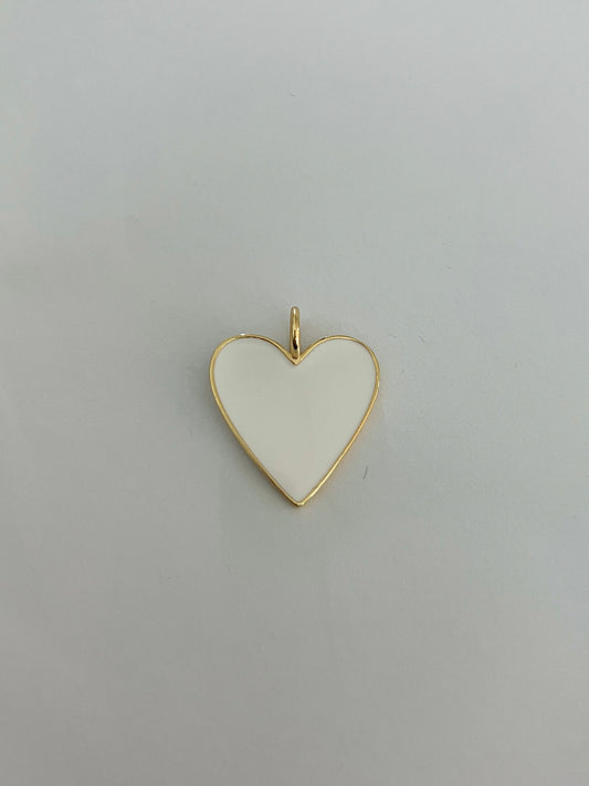 White Heart Charm