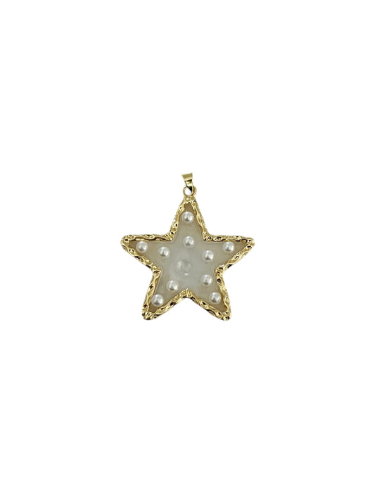 Clear Pearl Star Charm