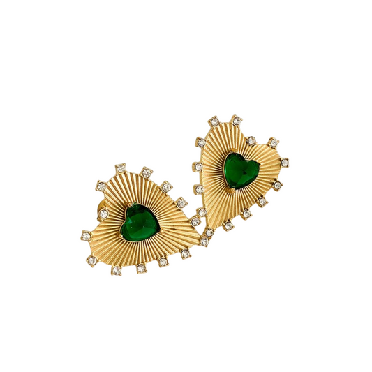 Green Heart Studs