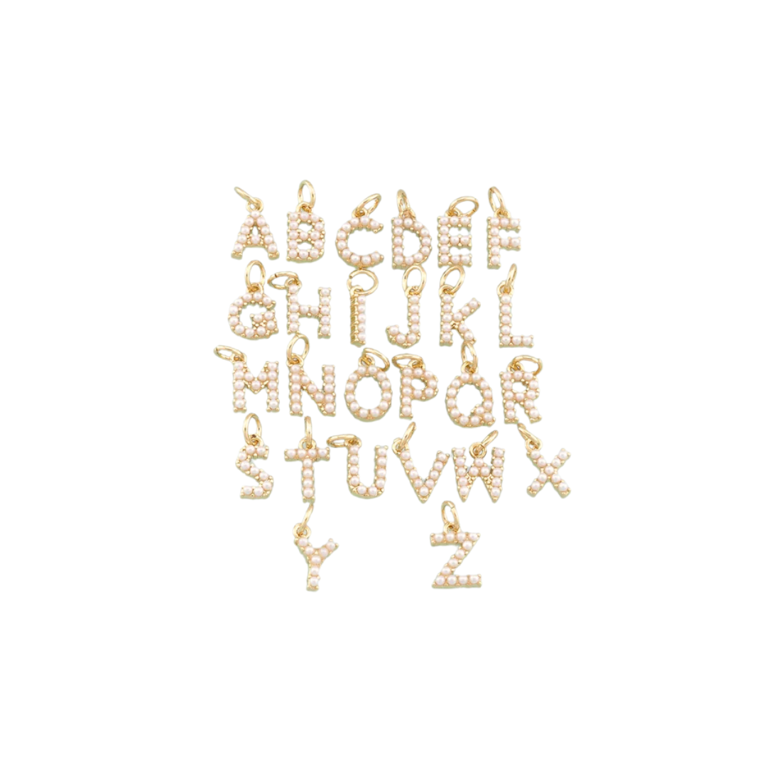 Pearl Initial Charm