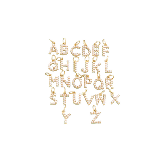 Pearl Initial Charm