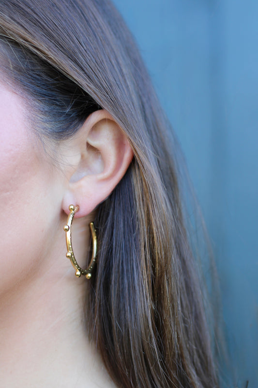 Gold Spike Hoops
