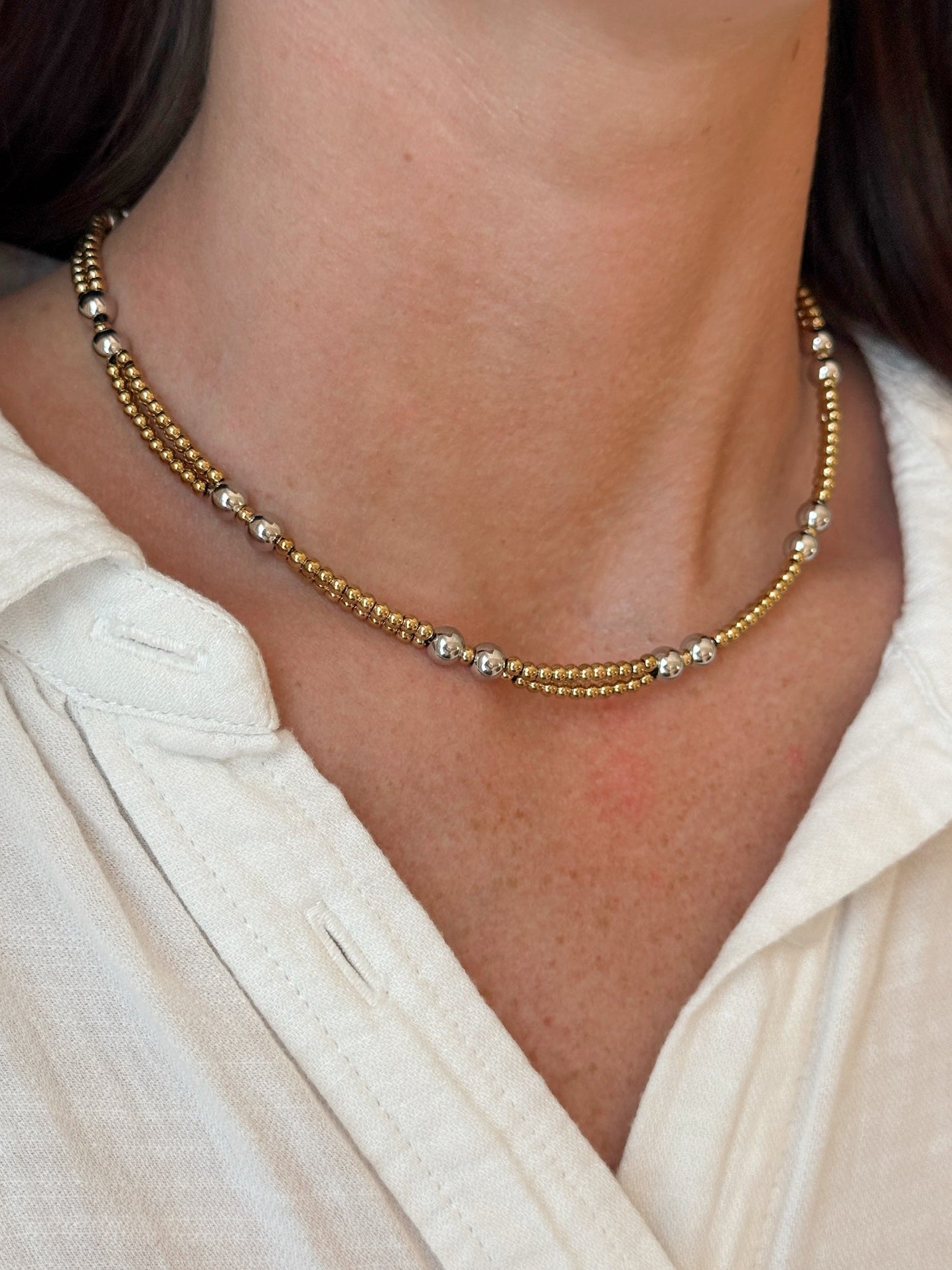 Two-Toned Beaded Necklace