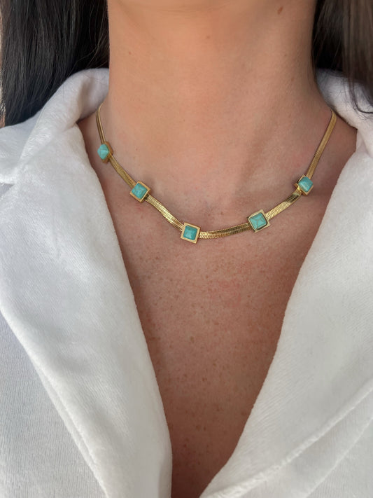 Turquoise Gold Necklace