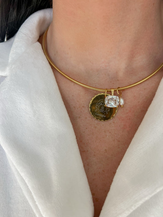 Collared Engraved Necklace