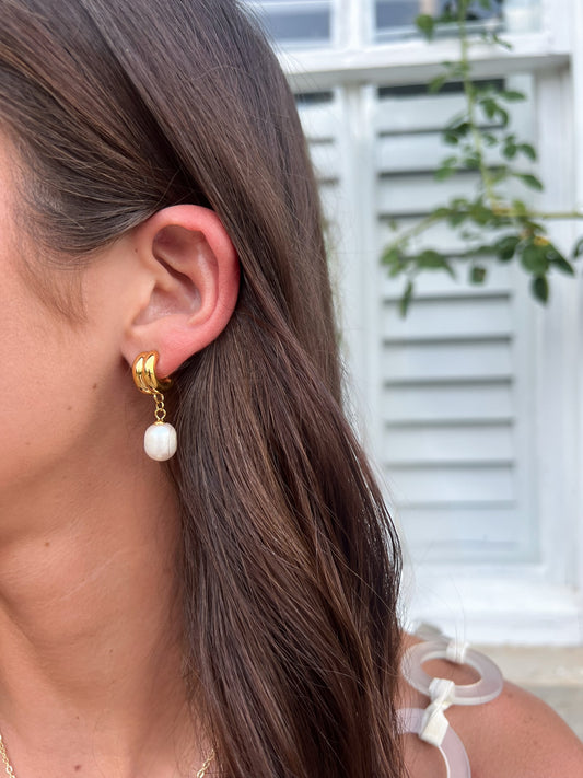 Mini Pearl Hoop Earrings