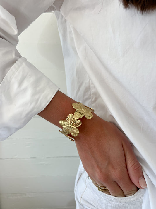 Gold Flower Cuff