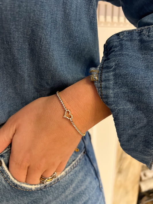Heart Tennis Bracelet