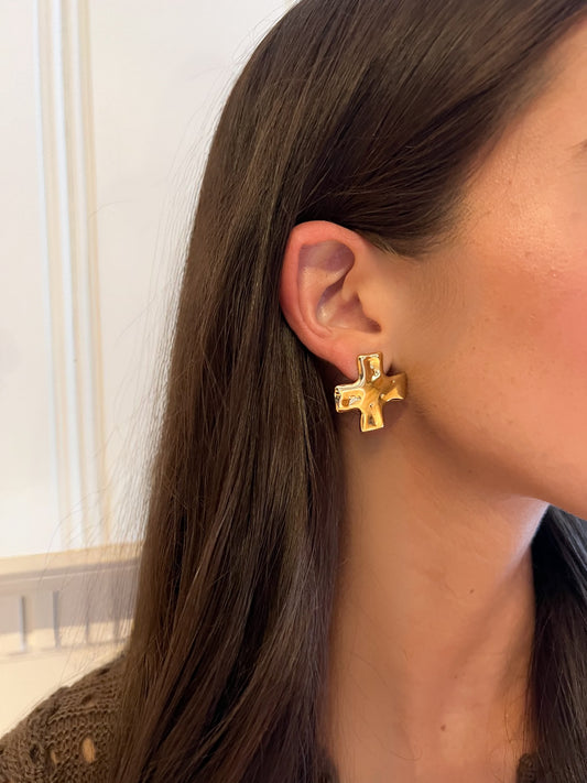 Chunky Cross Earrings