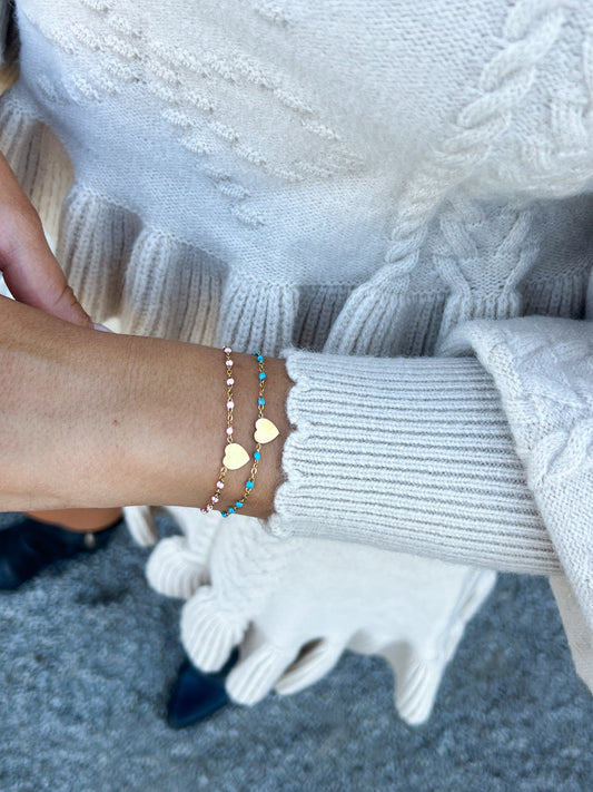 Colored Heart Blank Bracelet