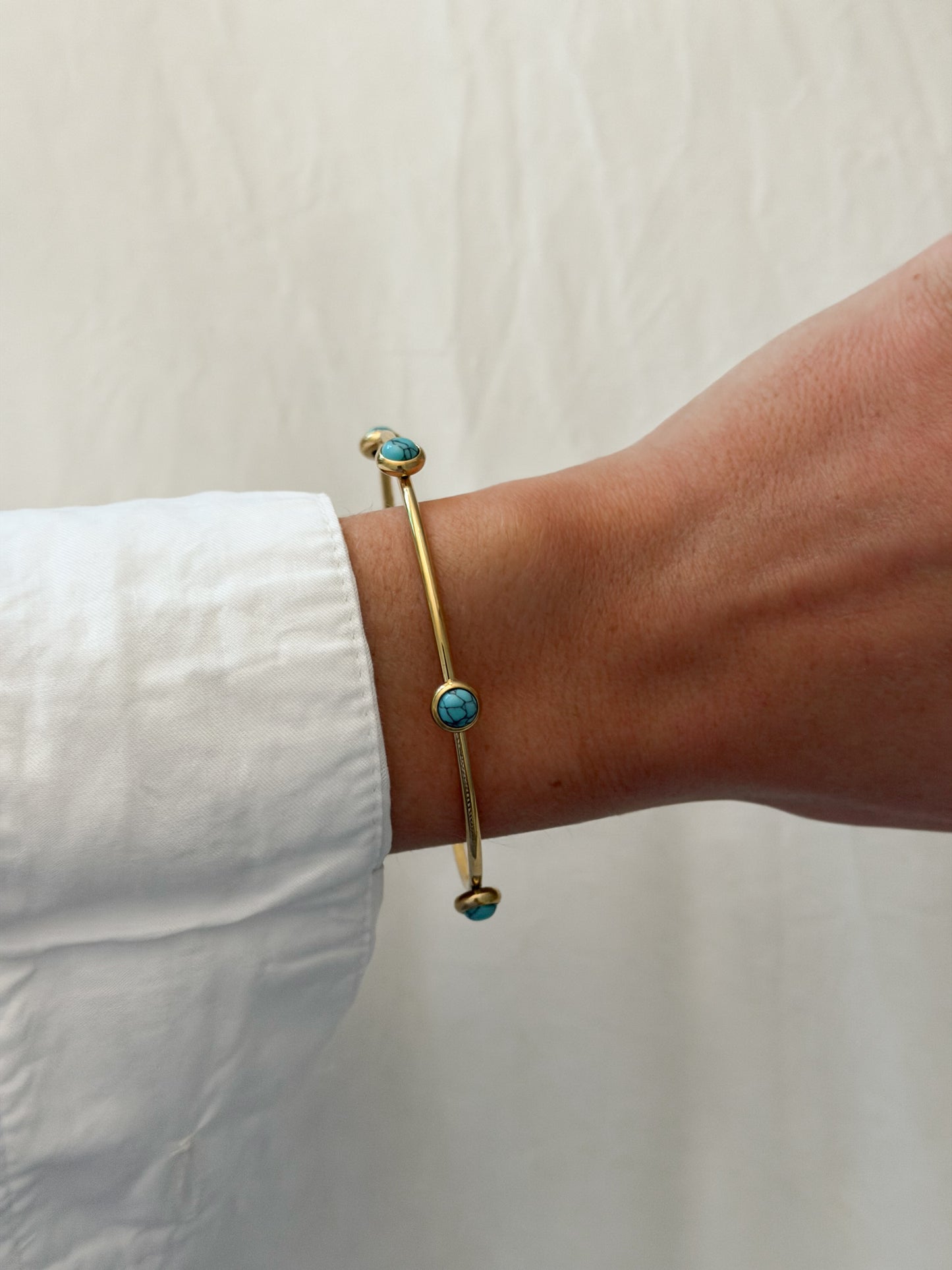 Gold Turquoise Bangle