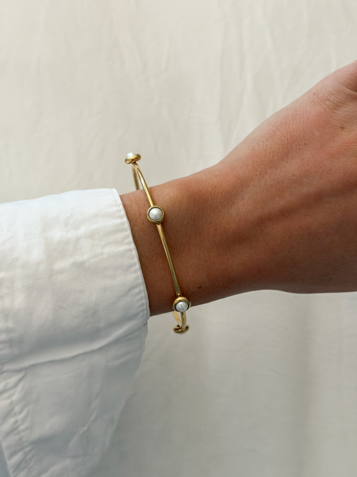 Gold Pearl Bangle