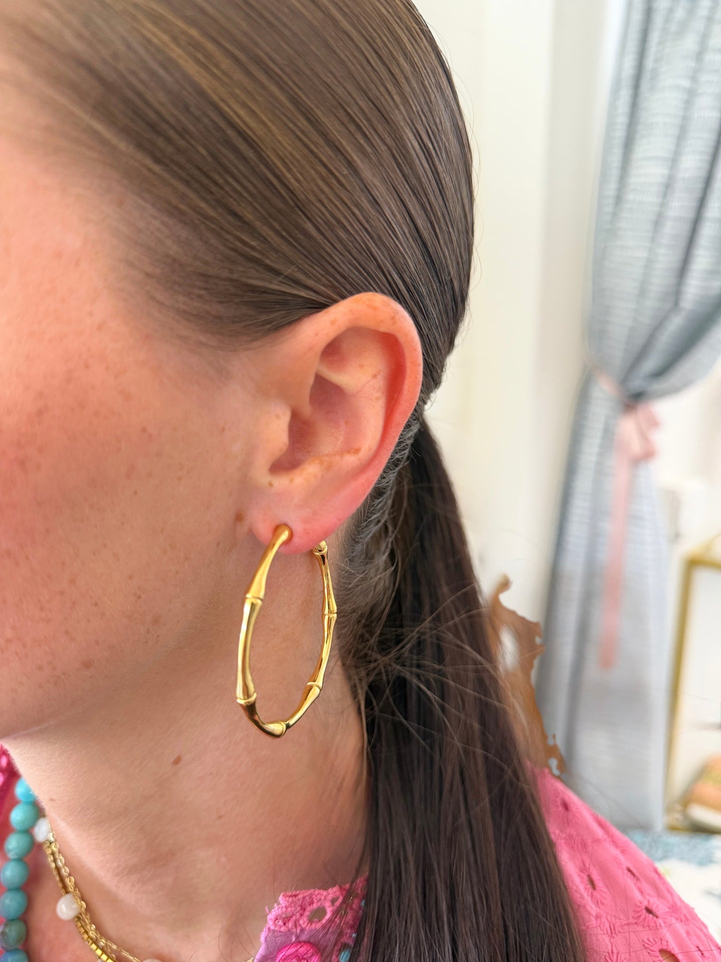 Bamboo Hoop Earrings