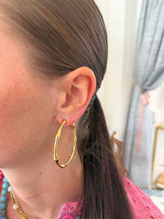 Bamboo Hoop Earrings