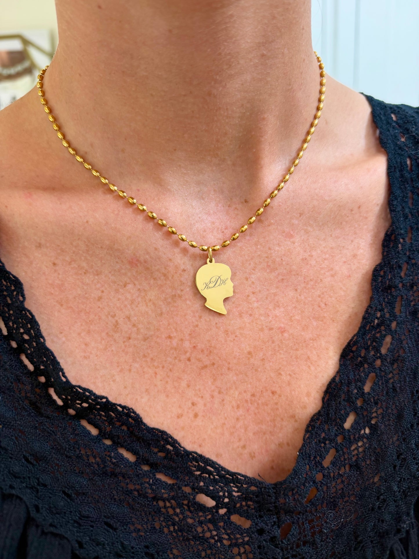 Engraving Silhouette Blank Charm